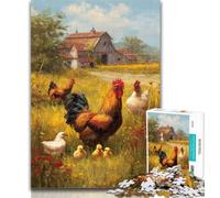 Teenager Puzzles Farm Rooster Puzzles for Teenagers 1000 Pieces,Educational Game for Birthday, Chrismas for Ages 14+ 26x38cm
