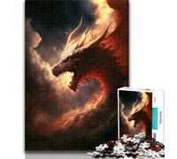 Teenager Puzzles Fire Dragon in Heaven Jigsaws 1000 Pieces for Adults,Birthday Present, Gifts, Wall Art for And Age 14 Years Up 50x75cm