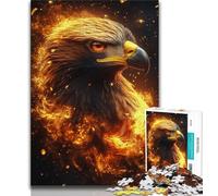 Teenager Puzzles Flame Eagle Jigsaw Puzzles for Teenagers,with Fully Interlocking Randomly Shaped Pieces for And 14 Years Old (50x75cm)