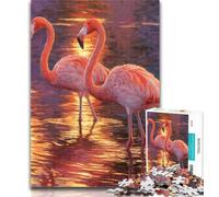 Teenager Puzzles Flamingo Jigsaw Puzzles for Adults,Artistic Wall Decor & Birthday Gift Idea for Friends, Home Office 26x38cm