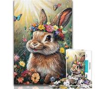 Teenager Puzzles Flower Bunny Jigsaw Puzzles for Adults 1000 Pieces,Toys Educational Games Stress Relieving Great Gifts And Toys (50x75cm)