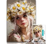 Teenager Puzzles Flower Girl Jigsaws 1000 Pieces for Adults,Birthday Present, Gifts, Wall Art for And Age 14 Years Up (50x75cm)