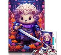 Teenager Puzzles Flower Hedgehog Warrior 1000 Piece Jigsaw Puzzles for Teenagers Gifts,Diy Modern Wall Art Unique Gift Home Decor 26x38cm