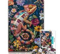 Teenager Puzzles Flowers Color Chameleon Jigsaw Puzzles for Teenagers 1000 Pieces,Vibrant And Unique Design Relaxing & Challenging Puzzle Experience (26x38cm)
