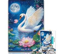 Teenager Puzzles Flowers Swan Puzzles 1000 Pieces for Teenagers,is Ideal As Gifts for The Whole Family for And Age 14 26x38cm