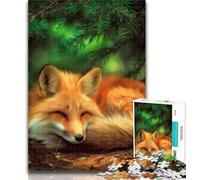 Teenager Puzzles Forest Fox Jigsaw Puzzles for Teenagers 1000 Pieces,with Matching Poster And Trivia Sheet for Age 14 Years Up 50x75cm