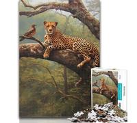 Teenager Puzzles Forest Jungle Deer Cheetah Jigsaw Puzzles for Adults 1000,Vibrant And Unique Design Relaxing & Challenging Puzzle Experience 26x38cm