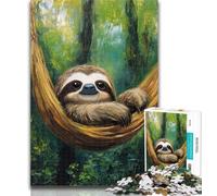 Teenager Puzzles Forest Sloth Jigsaw Puzzles for Teenagers 1000 Pieces,Family Game Birthday Gifts.Challenge High Difficulty 50x75cm
