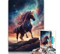 Teenager Puzzles Galaxies Horses Adult Jigsaws 1000 Pieces Difficult,is Ideal As A Gift for The Whole Family Suitable for And 14 26x38cm