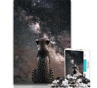 Teenager Puzzles Galaxy Cheetah Jigsaw Puzzles for Adults 1000 Piece,Decompressing Intellectual Educational Toy Birthday Present, Gifts 50x75cm