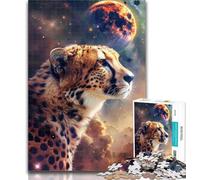 Teenager Puzzles Galaxy Cheetah Jigsaw Puzzles for Teenagers 1000 Piece,Vibrant And Unique Design Relaxing & Challenging Puzzle Experience 50x75cm
