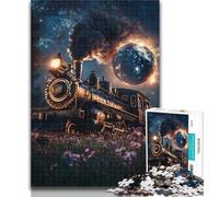 Teenager Puzzles Galaxy Train 1000 Pieces Jigsaw Puzzle for Adults& Teens,Artists Collection, Fine Art for Age 14 Years Up 50x75cm