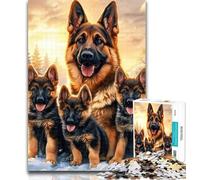 Teenager Puzzles German Shepherd 1000 Piece Jigsaw Puzzle for Adults Teens,Charcoal Art Staycation Kill Time for Home Decoration 50x75cm