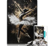 Teenager Puzzles Golden Ballerina Jigsaw Puzzles for Teenagers 1000 Piece,Vibrant And Unique Design Relaxing & Challenging Puzzle Experience (50x75cm)