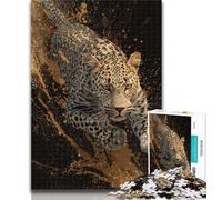 Teenager Puzzles Golden Leopard Puzzles for Teenagers 1000 Pieces,Educational Game for Birthday, Chrismas for Ages 14+ 26x38cm