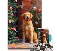 Teenager Puzzles Golden Retriever Jigsaws Puzzles 1000 Pieces for Adults Gifts,Learning Educational Toy for Is Ideal As A Gift for The Whole Family 50x75cm