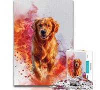 Teenager Puzzles Golden Retriever Portrait 1000 Pieces Jigsaw Puzzle for Adults& Teens,Toys Educational Games Stress Relieving Unique Home Decor And Gifts 26x38cm