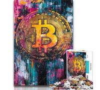 Teenager Puzzles Graffiti Bitcoin Jigsaw Puzzle 1000 Pieces for Adults,Educational Game for Birthday, Chrismas for And Age 14 26x38cm