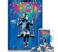 Teenager Puzzles Graffiti Little Girl Puzzles for Adults And Teenagers,Toys Educational Games Stress Relieving Artists Collection, Fine Art 50x75cm