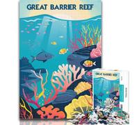 Teenager Puzzles Great Barrier Beauty Adult Jigsaws 1000 Pieces Difficult,with Fully Interlocking Randomly Shaped Pieces for And 14 Years Old 26x38cm