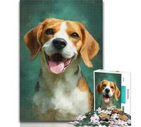 Teenager Puzzles Happy Beagle 1000 Pieces Jigsaw Puzzle for Adults& Teens,for Educational Game Challenge Toy Unique Home Decor And Gifts 75x50cm