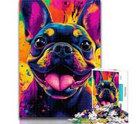 Teenager Puzzles Happy Bulldog Jigsaw Puzzles for Teenagers 1000 Pieces,Vibrant And Unique Design Relaxing & Challenging Puzzle Experience 50x75cm