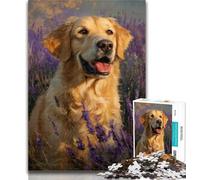 Teenager Puzzles Happy Golden Retriever 1000 Piece Jigsaw Puzzles for Teenagers,Educational Game for Birthday, Chrismas for And 14 Years Old 26x38cm