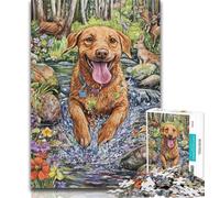 Teenager Puzzles Happy Labrador 1000 Pieces Jigsaw Puzzle for Adults& Teens,Train Your Brain And Hands Birthday Present, Gifts 50x75cm