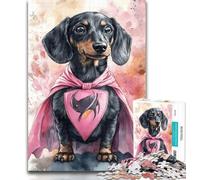 Teenager Puzzles Hero Dachshund Jigsaws Puzzles 1000 Pieces for Adults Gifts,Learning Educational Toy for Is Ideal As A Gift for The Whole Family 26x38cm