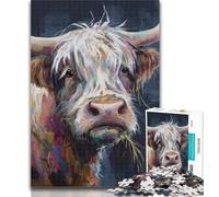 Teenager Puzzles Highland Cow 1000 Piece Jigsaw Puzzles for Teenagers Gifts,Unique Birthday And Gifts for for Age 14 50x75cm