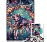 Teenager Puzzles Hippo Dream Catcher Puzzles 1000 Pieces for Teenagers,is Ideal As Gifts for The Whole Family for And Age 14 26x38cm