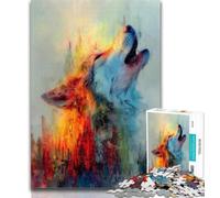 Teenager Puzzles Howling Wolf Jigsaw Puzzles for Adults 1000 Pieces,with Matching Poster And Trivia Sheet for Age 14 50x75cm