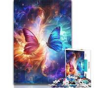 Teenager Puzzles Ice And Fire Butterfly Jigsaw Puzzles for Teenagers 1000 Pieces,Family Game Birthday Gifts.Challenge High Difficulty 26x38cm