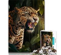 Teenager Puzzles Jaguar Adult Puzzles 1000 Pieces,Toys Educational Games Stress Relieving Parent-child Interaction (26x38cm)