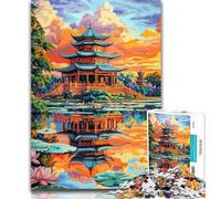 Teenager Puzzles Japanese Ancient Temple Adult Jigsaw Puzzles 1000,Decompressing Intellectual Educational Toy Secret Santa Gifts 50x75cm