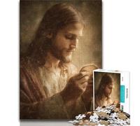 Teenager Puzzles Jesus 1000 Piece Jigsaw Puzzle for Adults Teens,Charcoal Art Staycation Kill Time for Home Decoration (26x38cm)