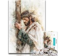 Teenager Puzzles Jesus 1000 Piece Jigsaw Puzzles for Teenagers Gifts,Diy Modern Wall Art Unique Gift Home Decor 26x38cm