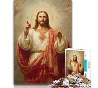 Teenager Puzzles Jesus Art Jigsaw Puzzles for Teenagers 1000 Pieces,with Matching Poster And Trivia Sheet for Age 14 Years Up 26x38cm