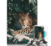 Teenager Puzzles Jungle Leopard Jigsaw Puzzles for Adults 1000 Pieces,with Matching Poster And Trivia Sheet for Age 14 50x75cm