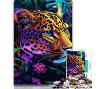 Teenager Puzzles Jungle Leopard Jigsaw Puzzles for Adults,Artistic Wall Decor & Birthday Gift Idea for Friends, Home Office 50x75cm