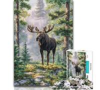 Teenager Puzzles Jungle Moose Adult Puzzles 1000 Pieces,Decompressing Intellectual Educational Toy Great Gifts And Toys 50x75cm