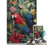Teenager Puzzles Jungle Parrot 1000 Piece Jigsaw Puzzle for Adults And Teenagers,Train Your Brain And Hands Birthday Present, Gifts 26x38cm