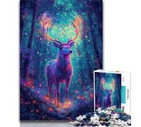 Teenager Puzzles Jungle Psychedelic Deer 1000 Pieces Jigsaw Puzzle for Adults& Teens,for Educational Game Challenge Toy Unique Home Decor And Gifts 26x38cm