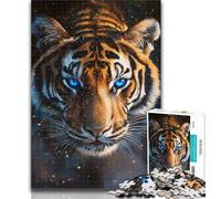 Teenager Puzzles Jungle Tiger Jigsaw Puzzles for Adults 1000 Pieces,with Matching Poster And Trivia Sheet for Age 14 50x75cm
