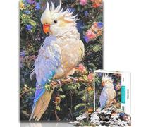 Teenager Puzzles Jungle White Parrot Jigsaws Puzzles 1000 Pieces for Adults Gifts,Learning Educational Toy for Is Ideal As A Gift for The Whole Family 50x75cm
