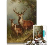 Teenager Puzzles Jungle Wild Deer 1000 Piece Jigsaw Puzzles for Teenagers Gifts,Unique Birthday And Gifts for for Age 14 26x38cm