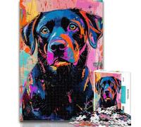 Teenager Puzzles Labrador Retriever Oil Painting Puzzles for Teenagers 1000 Pieces,Educational Game for Birthday, Chrismas for Ages 14+ 50x75cm