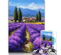 Teenager Puzzles Lavender Garden 1000 Piece Jigsaw Puzzles for Adults Gifts,Challenging Game Toys for Is Ideal As A Gift for The Whole Family 26x38cm