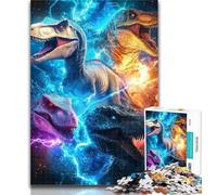Teenager Puzzles Lightning Dinosaur 1000 Pieces Jigsaw Puzzles for Adults And Teens,Educational Game for Birthday, Chrismas for Ages 14+ 26x38cm