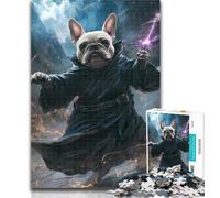 Teenager Puzzles Magic French Bulldog Jigsaw Puzzles for Adults 1000 Pieces,Toys Educational Games Stress Relieving Great Gifts And Toys 75x50cm